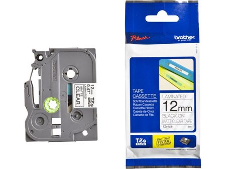 Brother Tape TZEM31 12mm svart på klar M - Lyreco - Kontorsmaskiner - Märkmaskiner och tape - Tape - Brother TZ