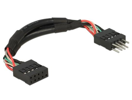 Delock USB 2.0 Pin Header - USB-internkabel - 10-pins USB-kontakt til 10-pins USB-kontakt - 10 cm