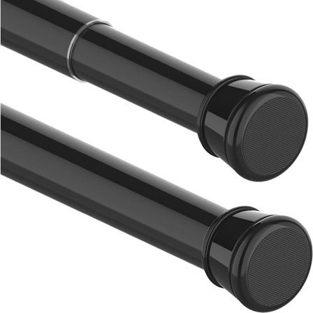 1 Gardinstang Uden Boring Teleskopstang Badeværelse Vindue Skab 70-120cm Sort (Diameter 25mm)