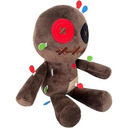 Söpö Kummitusmainen Kauhu Voodoo-nukke, 30,48 cm Halloween Pehmo Kirjailtu Neulottu Ompelu Karmiva Nukke Täytetty Lelu (Ruskea) LGL