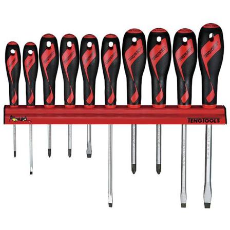 Teng Tools WRMD10N Skruetrækkersæt 10 dele, i vægstativ, Håndværktøj