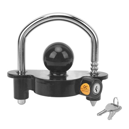 Trailerkrogkugle Lås Justerbar Trailerkrog Lås Hårdt Stål til 1 til 7/8 tommer 2 tommer 2 til 5/16 tommer Kobling med 2 Nøgler Sort
