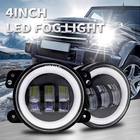 LED Tåkelys 4 Tommer for Jeep Wrangler JK TJ - 2 stk, Kompatibel med General Motors