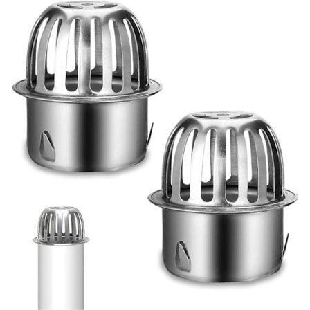 Pakke med 2 tagrenderfiltre, tagrendebeskytter, anti-blade tagrendebeskytter, tagrendenedløbsrør for at hjælpe med at holde afløbet frit