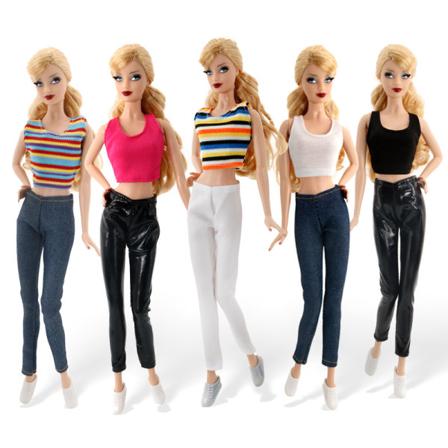Barbie modetøj, 5 dele, 5 dukketilbehør, til børn i alderen 3-16 år, julegave til børn, fødselsdagsgave