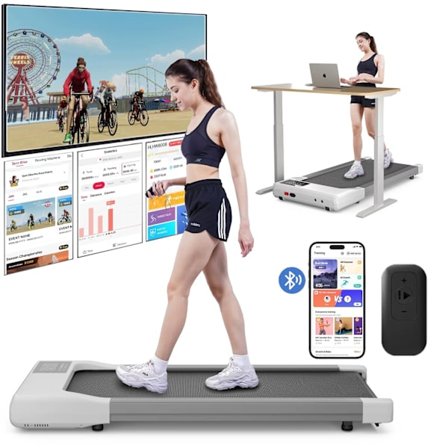 Treadmill Walking Pad – 2-i-1 löp- och gåband för hemmet VIT