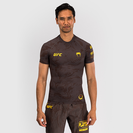 Venum UFC Fusion Men's Performance Short Sleeve Rashguard Earthen Brown