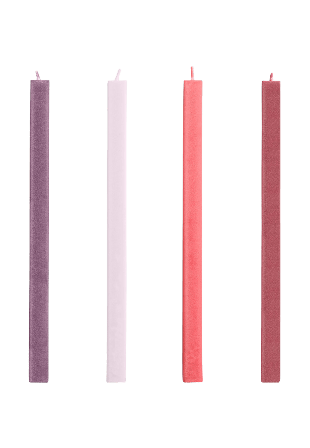 HAY Square Candle Set of 4 Dekoration Röd Ø2,2 X H24