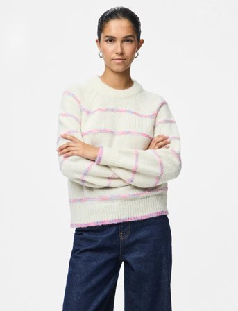 Pieces Pcnelia Ls O-Neck Knit Noos Bc - Cream - S