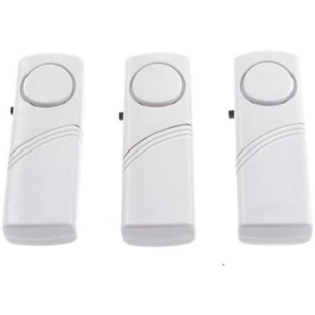 Dør magnetisk alarm hjem tyverisikring døråbningsinduktion høj decibel tyverisikring tyverisikringsanordning - Hvid (Pakke med 3)