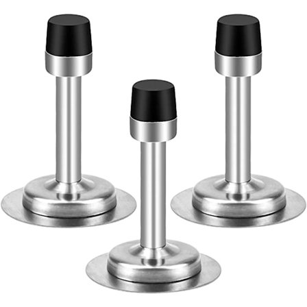 3 stk. dørstoppere, 2 i 1 selvklebende veggdørstopper i rustfritt stål