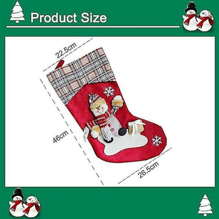 Jule-Strømpe Jul Henge 3D Snømann Strømpe Dekorasjon