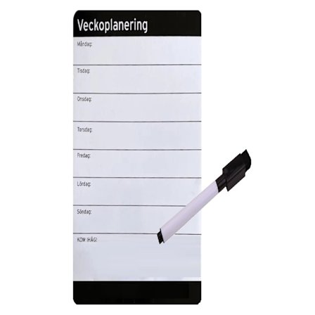 Magnetisk Whiteboard för Veckoplanering . Inkl. Whiteboardpenna m Sudd