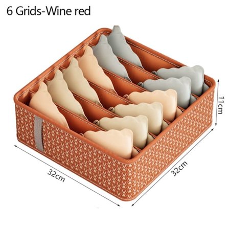 Undertøj Opbevaringsboks Skuffer Skillebokse VINRØD 6 RITTER