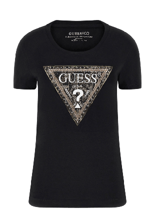 Guess Ss Cn Triangle Python Tee Tröjor Dam Svart M