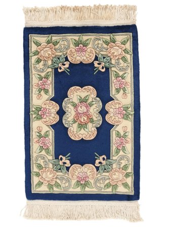 Handgeknoopt China 90 Line Vloerkleed 60X90 Wol Zwart/Beige Klein