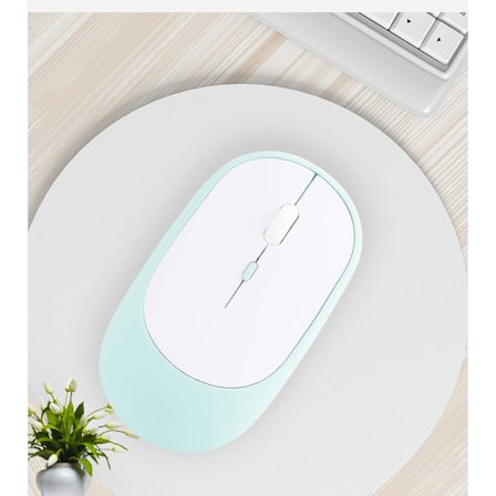 Blå tyst trådlös laddning för Apple Macbook Laptop Lenovo Ultra tunn bärbar mus