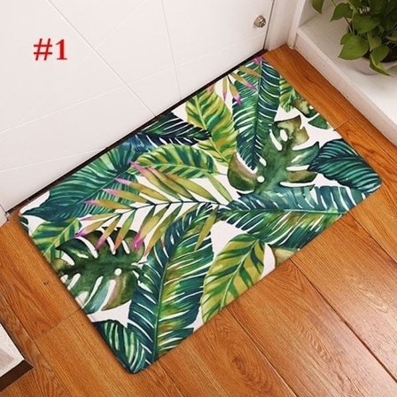 40x60cm Hem Entré Golv Matta Dörrmatta Dekoration Dörrmatta Palmblad Flanell Kök Badrum Anti-halkmattor