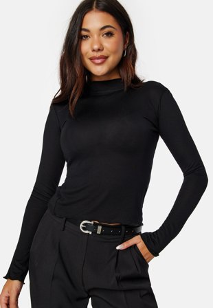 BUBBLEROOM CC Long sleeve modal polo Black Klær