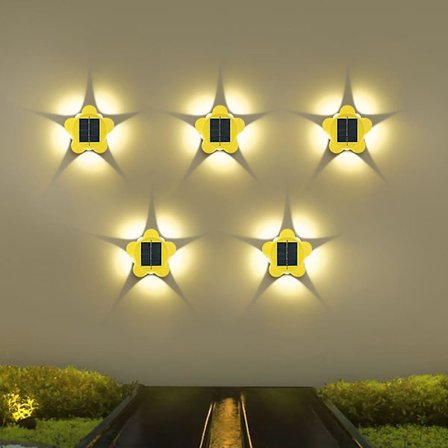 4 stk Solcelle-Stjerne Vegglamper Utendørs Vanntette Hage Villa