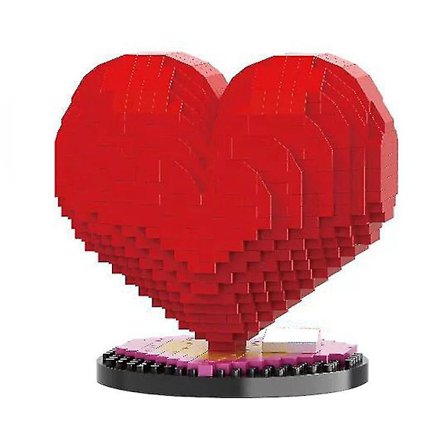 Kærlighed Rød Rose Hjerte Byggeklodser Mikro Partikler Byggeklodser Legetøj Romantisk Gave Til Kæreste Kone Kæreste Ny