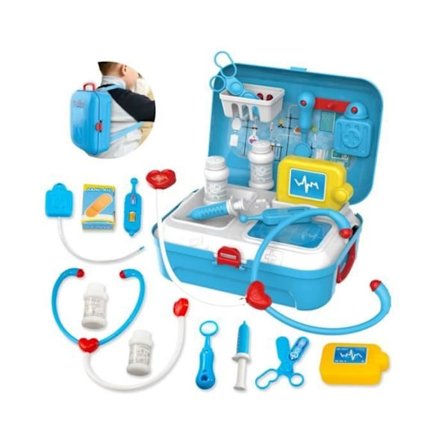 Doktorsväska för barn med bärväska, rollspel, pedagogisk gåva, 17 delar, 3+ år (Doktorsset)