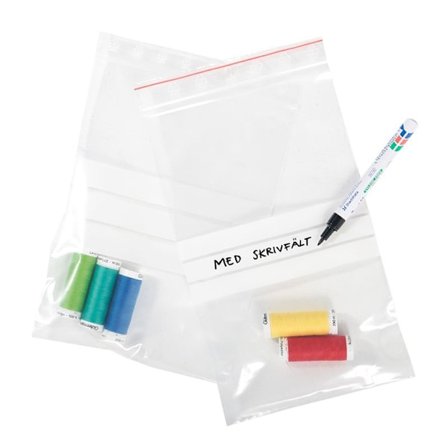 100-Pack - 10x15cm Ziplock / Blixtlåspåsar Skrivfält / Zip Lock