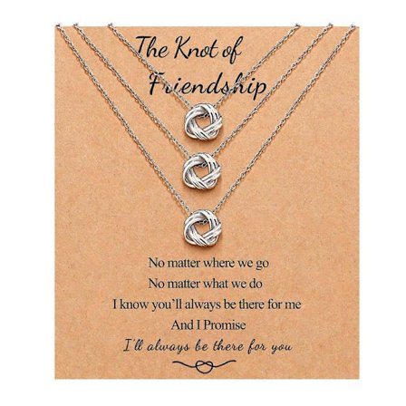 3 stk. Bedste Ven Halskæder Evig Kærlighedsknude Uendelighed Matchende Venskabshalskæder Smykker til Piger Kvinder Søstre