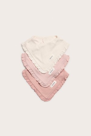 Newbie | Ruokalaput röyhelöllä 3-pack | Pinkki