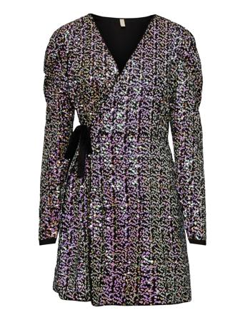 Yasmultiseq Ls Wrap Dress - Show Dresses Wrap Dresses Monivärinen/Kuvioitu YAS