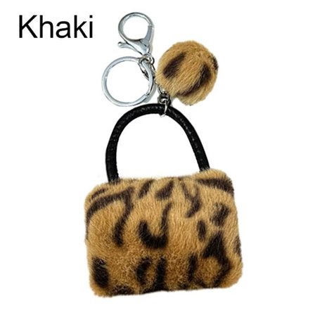 2st handväska hängsmycke nyckelring plysch handväska nyckelring KHAKI