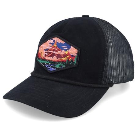 Wild Spirit - Schwarz trucker Cap - Vulcano Patch Rope Black Trucker @ Hatstore