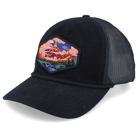 Wild Spirit - Vulcano Patch Rope Black Trucker Trucker Black Cap - @ Hatstore