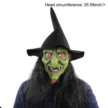 Halloween Häxa Skrämmande Latex Halloween Dress Up Mask