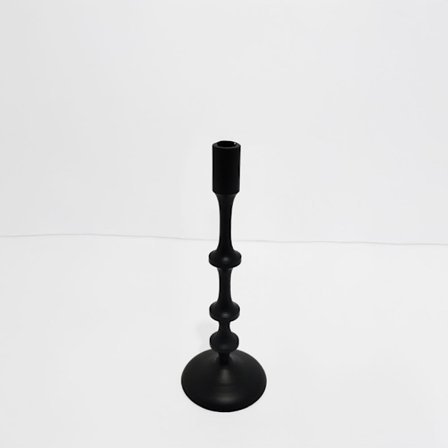 Musta alumiininen kynttilänjalka, 13x13x34 cm