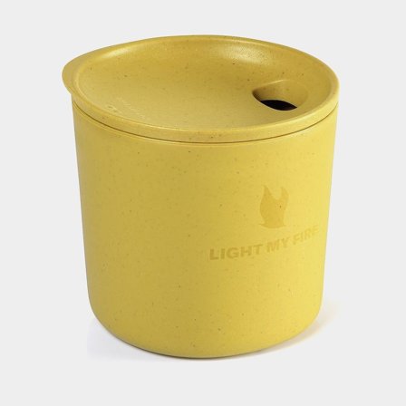 Plastikbecher mit Deckel Light My Fire MyCup ́n Lid Short MustyYellow, 25 cl / 250 ml - Camping