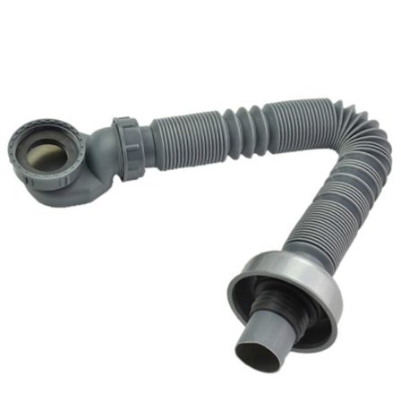 Universel afløbsrør til vask 90 cm udvideligt fleksibelt P-vandlås lugtsikkert design gevind afløbsslange til 45-48 mm gevind Ne