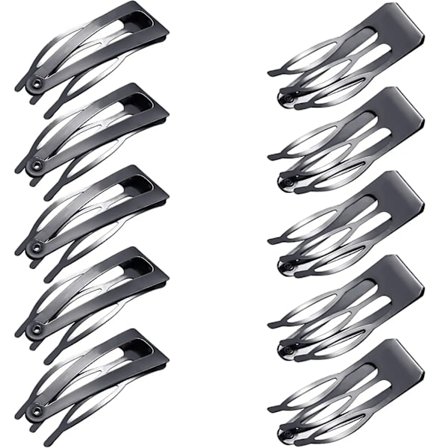 24 st dubbelgreppshårklämmor i metall med snäpplås