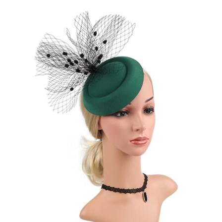 Toppknute pannebånd Vintage Beret hårbånd GRØNN green