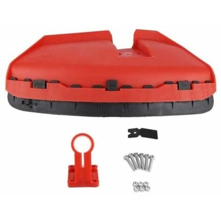 Universel beskyttelsesskærm til buskrydder med udskiftningsdæksel til spændeplade til beskyttelse af græstrimmer - Stor