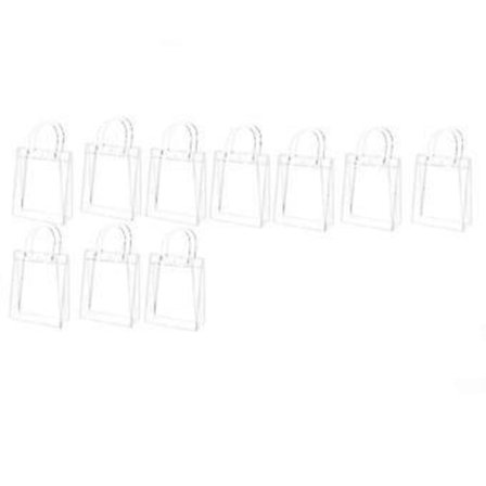 10 STK Klare PVC Gaveposer med Håndtag Genanvendelige Plastik Indpakningsposer Gennemsigtig Indkøbspose til Julefest
