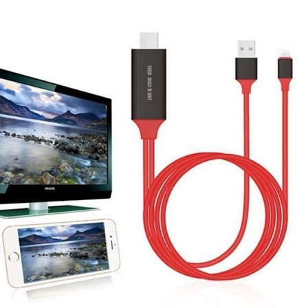 HDMI-kabel - TD - iPhone till HDMI - 2 meter - Smidig överföring - Flera kompatibiliteter