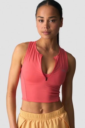 Mirage Cropped 1/4 Zip Tank Top Wmn Dark Pink Peach