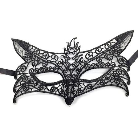 Sinknap 1 par funklende blonder maskerade øjenbetræk Kvinder venetiansk blonde øjenbetræk Til festbal bold kostume tilbehør(Sort,8)