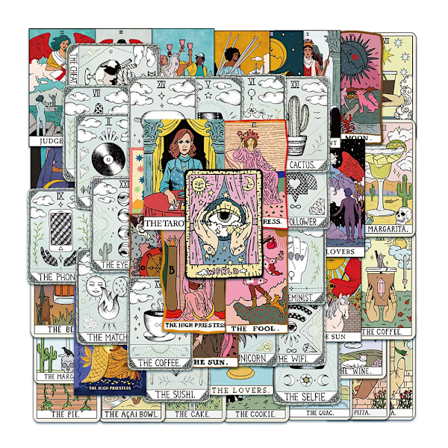 50 Vintage Tarot Deck Card Reading Stickers Dekor Graffiti Fortune telling DIY