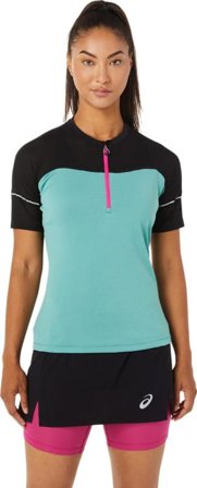 Asics Women's Fujitrail Top Women Short sleeved fitness sweater Blue XL