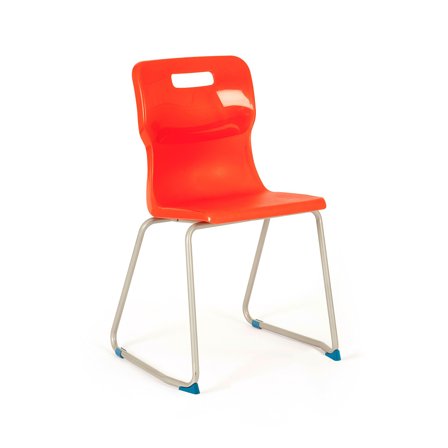 Skid frame plastic chair, H 460 mm, burgundy