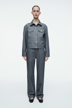 COS Women's Giacca Oversize In Denim Grezzo in Grigio