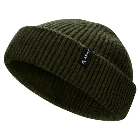 Nordic | Olivově zelená rybářská čepice z vlněné směsi pro muže - Čepice Beanie