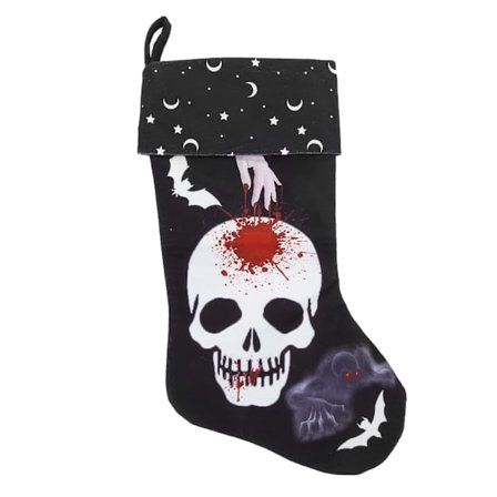 Halloween Hengende Sokker Skalle Design Høy Kapasitet Myk Gjenbrukbar Peis Godteri Gave Strømper